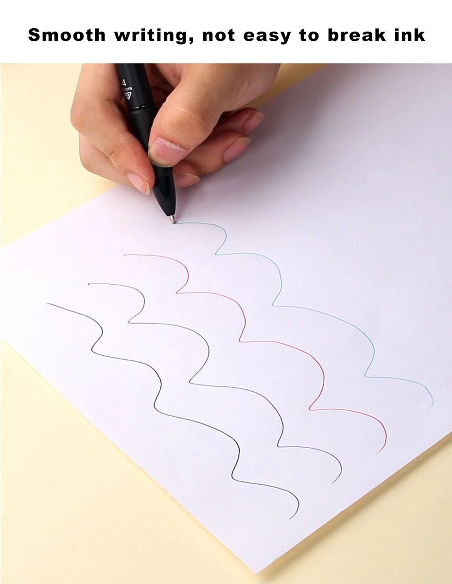 Deli 4 In1 Ballpoint Pen 0.7mm MultiColor Ink Refill Multifunction Pens for Marker Writing Scrapbook Stationery Back to School