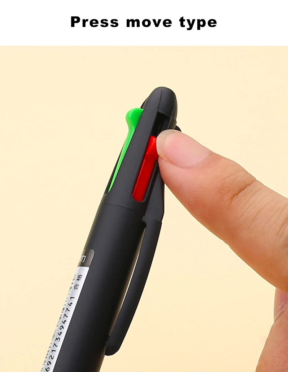 Deli 4 In1 Ballpoint Pen 0.7mm MultiColor Ink Refill Multifunction Pens for Marker Writing Scrapbook Stationery Back to School