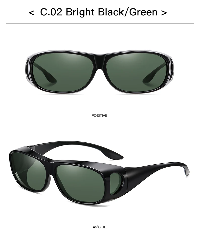 Polarized Sunglasses Fit Over Eye Glasses Driving Wrap Shield Goggles Fishing Glasses Sports Sunglasses Night Vision Glasses
