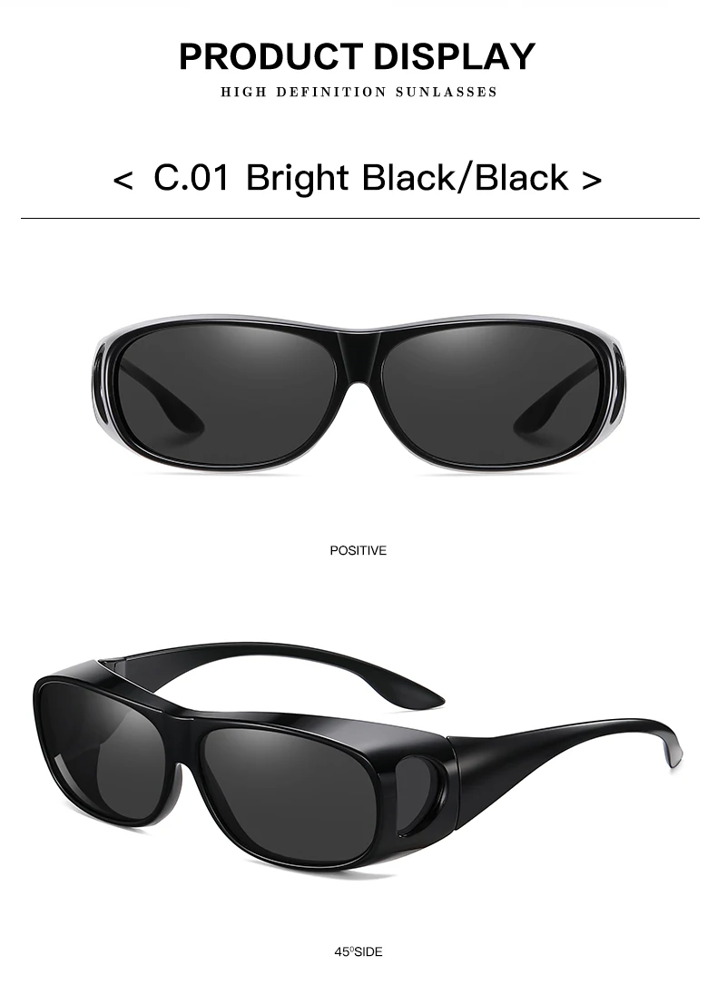 Polarized Sunglasses Fit Over Eye Glasses Driving Wrap Shield Goggles Fishing Glasses Sports Sunglasses Night Vision Glasses