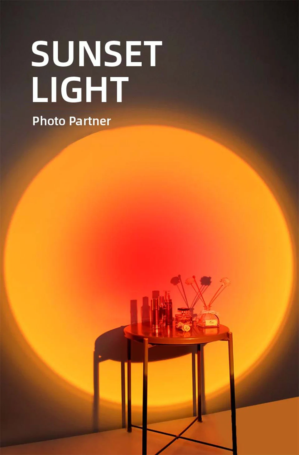 Mini USB Sunset Lamp Led Projector Night Light 16 Colors Switch Rainbow Atmosphere Home Bedroom Background Wall Decoration Gift
