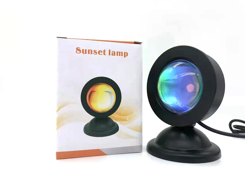 Mini USB Sunset Lamp Led Projector Night Light 16 Colors Switch Rainbow Atmosphere Home Bedroom Background Wall Decoration Gift