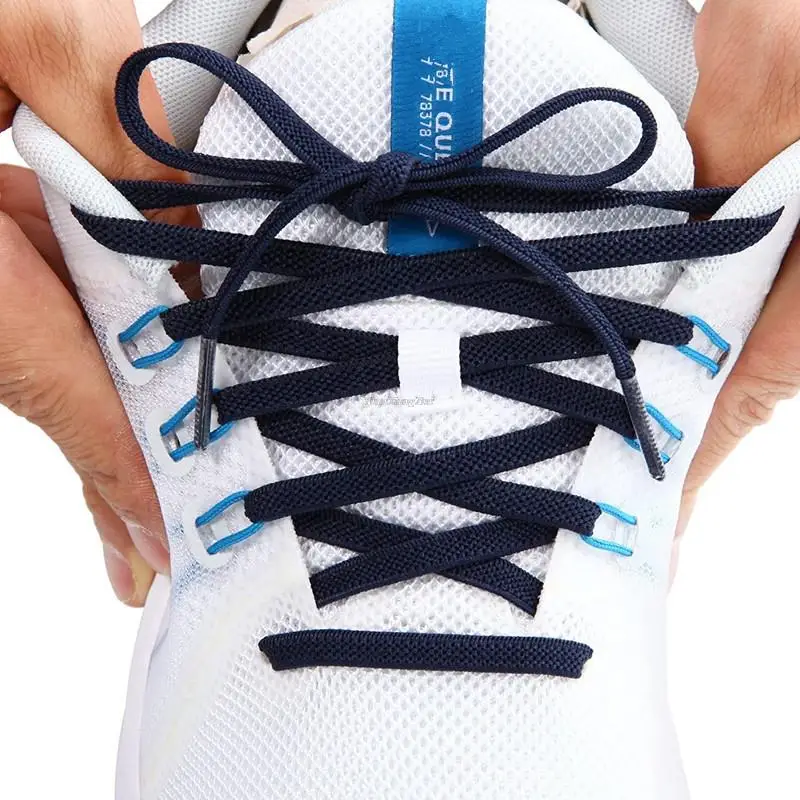 Elastic Flat Classic Sneakers Shoelaces 7 Mm Width Shoelace for Kids Adults Shoe Laces Rubber Bands for Shoes Accessories 1Pair