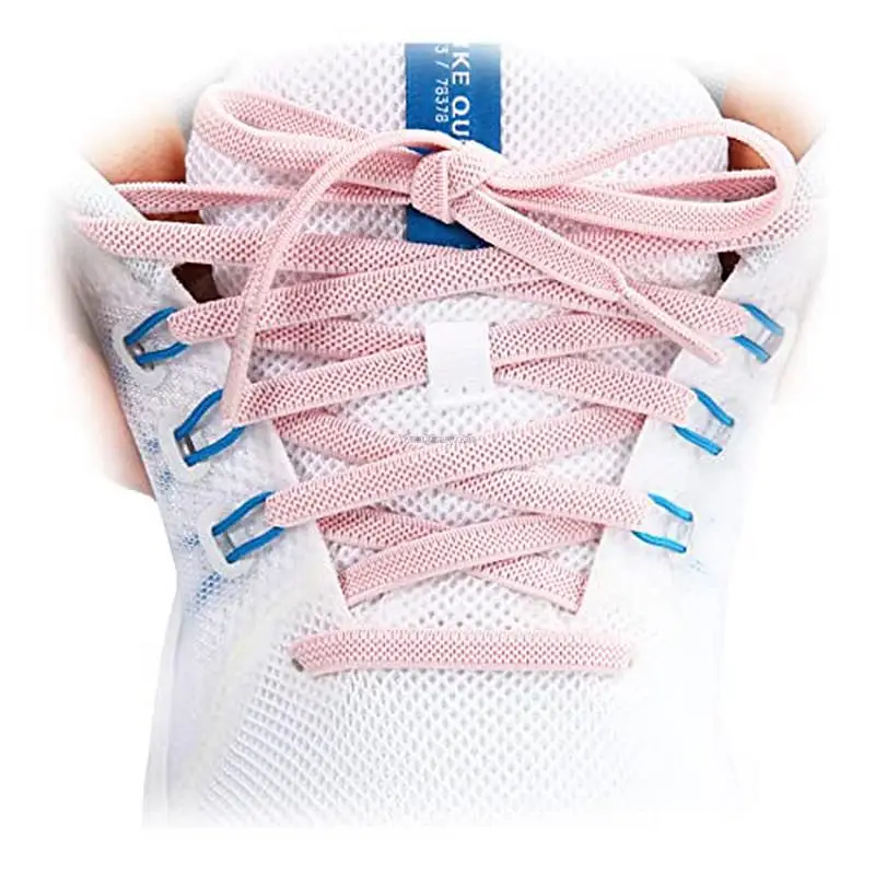 Elastic Flat Classic Sneakers Shoelaces 7 Mm Width Shoelace for Kids Adults Shoe Laces Rubber Bands for Shoes Accessories 1Pair