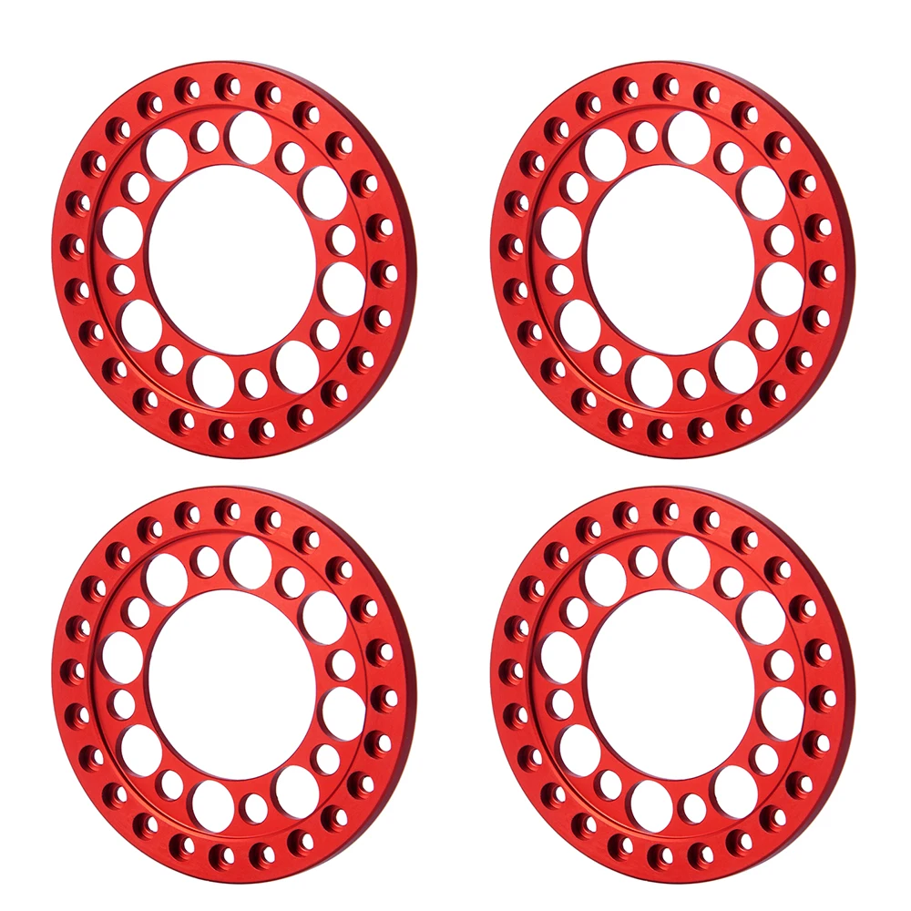 YEAHRUN 4PCS Aluminum Alloy 1.9" Wheel Outer Beadlock Ring for 1/10 RC Crawler Axial SCX10 90046 TRX4 1.9 Wheel Rims