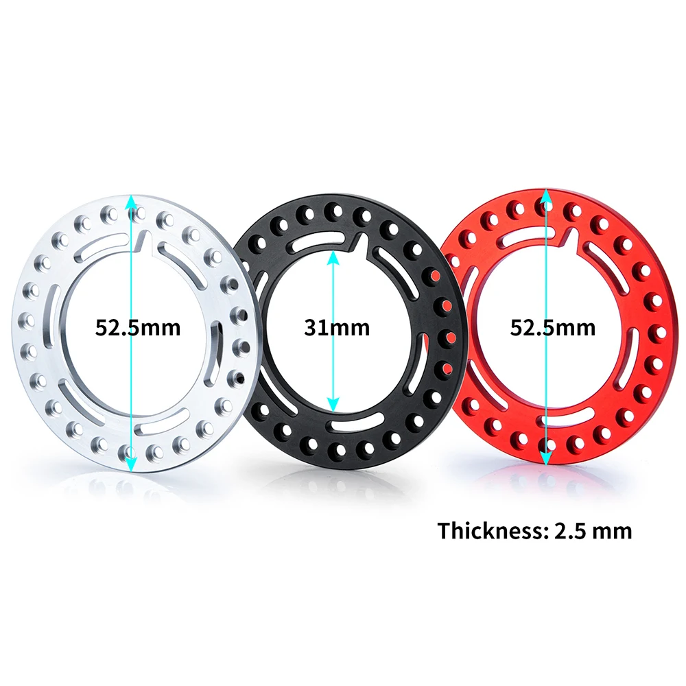 YEAHRUN 4PCS Aluminum Alloy 1.9" Wheel Outer Beadlock Ring for 1/10 RC Crawler Axial SCX10 90046 TRX4 1.9 Wheel Rims