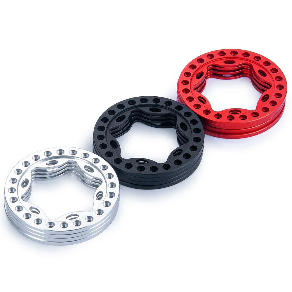 YEAHRUN 4PCS Aluminum Alloy 1.9" Wheel Outer Beadlock Ring for 1/10 RC Crawler Axial SCX10 90046 TRX4 1.9 Wheel Rims