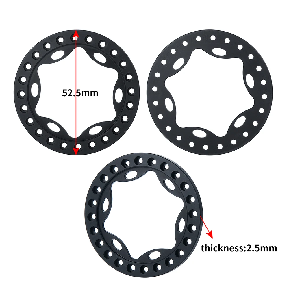 YEAHRUN 4PCS Aluminum Alloy 1.9" Wheel Outer Beadlock Ring for 1/10 RC Crawler Axial SCX10 90046 TRX4 1.9 Wheel Rims