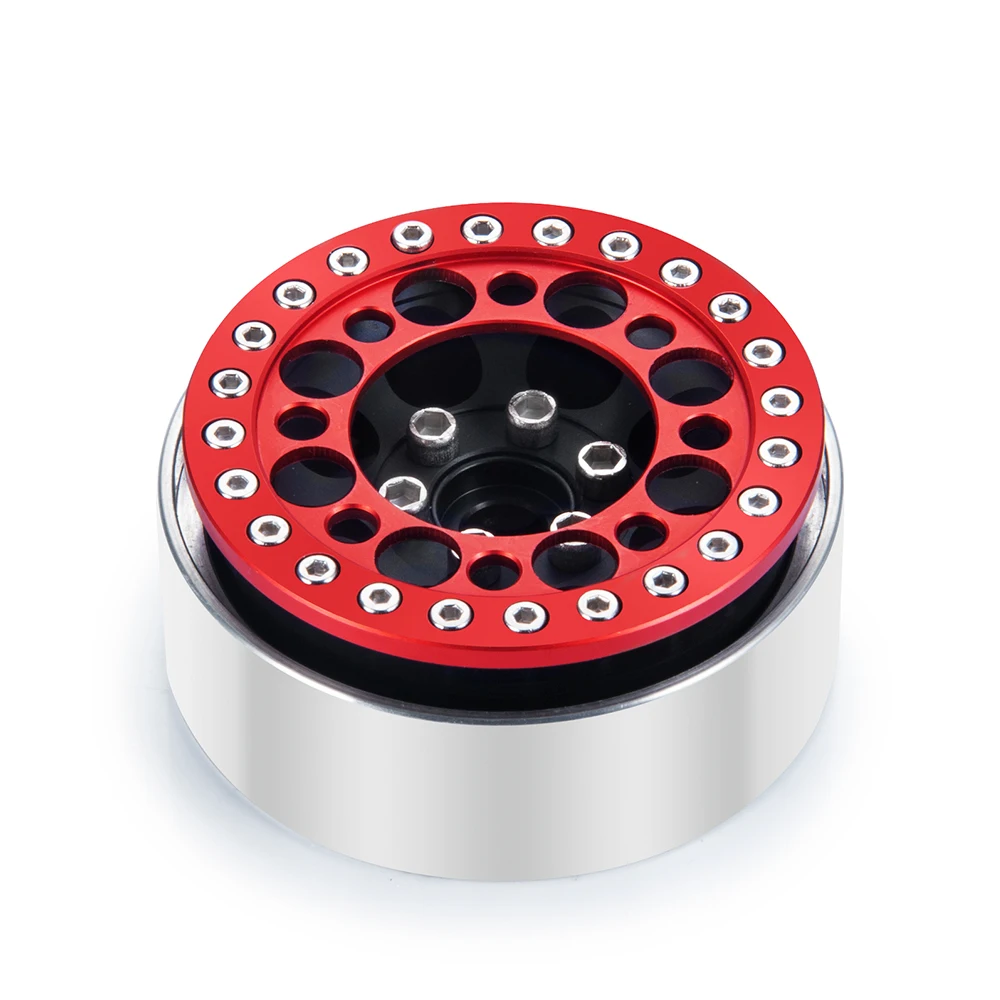 YEAHRUN 4PCS Aluminum Alloy 1.9" Wheel Outer Beadlock Ring for 1/10 RC Crawler Axial SCX10 90046 TRX4 1.9 Wheel Rims