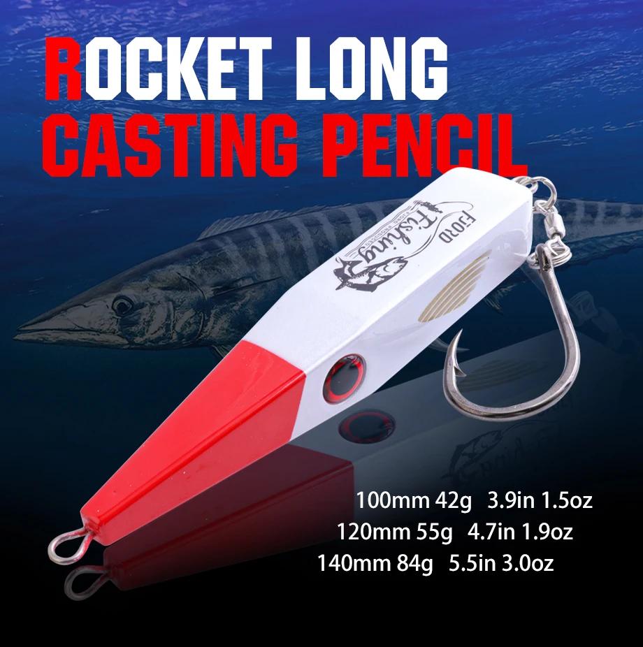 FJORD Pencil Bait 42g 55g 84g Needle Nose Surface Plug Trolling Fishing Hard Night Glow Saltwater Swimbait Sea Tuna Lures Items