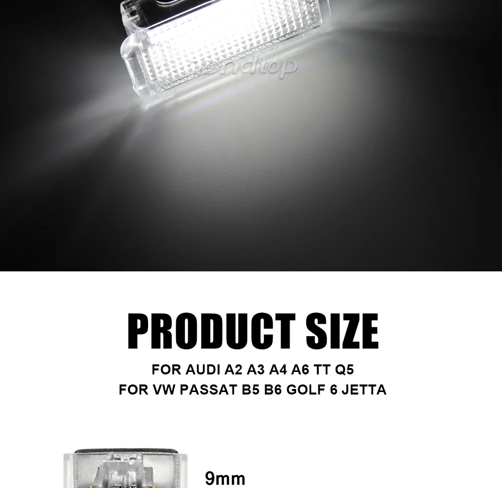 LED Footwell Under Courtesy Light Luggage Trunk Glove Box Lamp White/Red/Blue Trunk Boot Light For Audi A1 A2 A3 A4 A5 A6 A7 A8