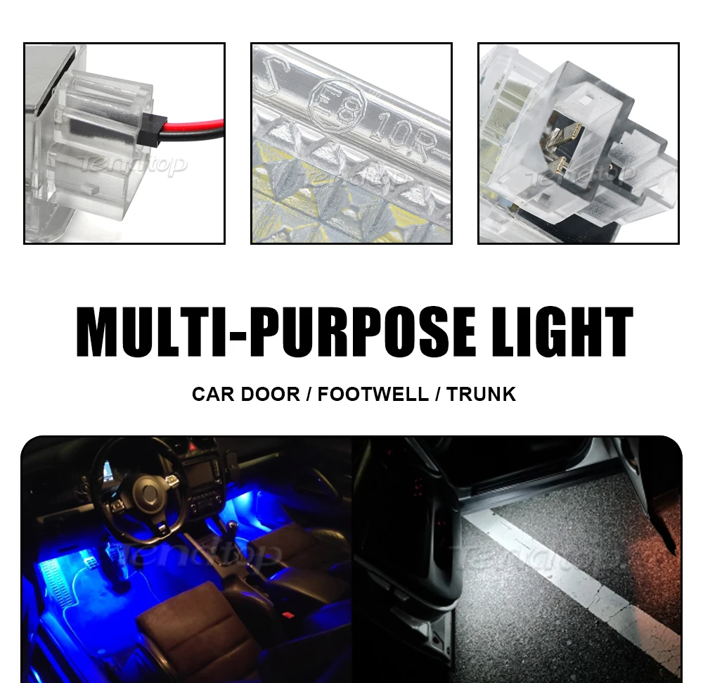 LED Footwell Under Courtesy Light Luggage Trunk Glove Box Lamp White/Red/Blue Trunk Boot Light For Audi A1 A2 A3 A4 A5 A6 A7 A8