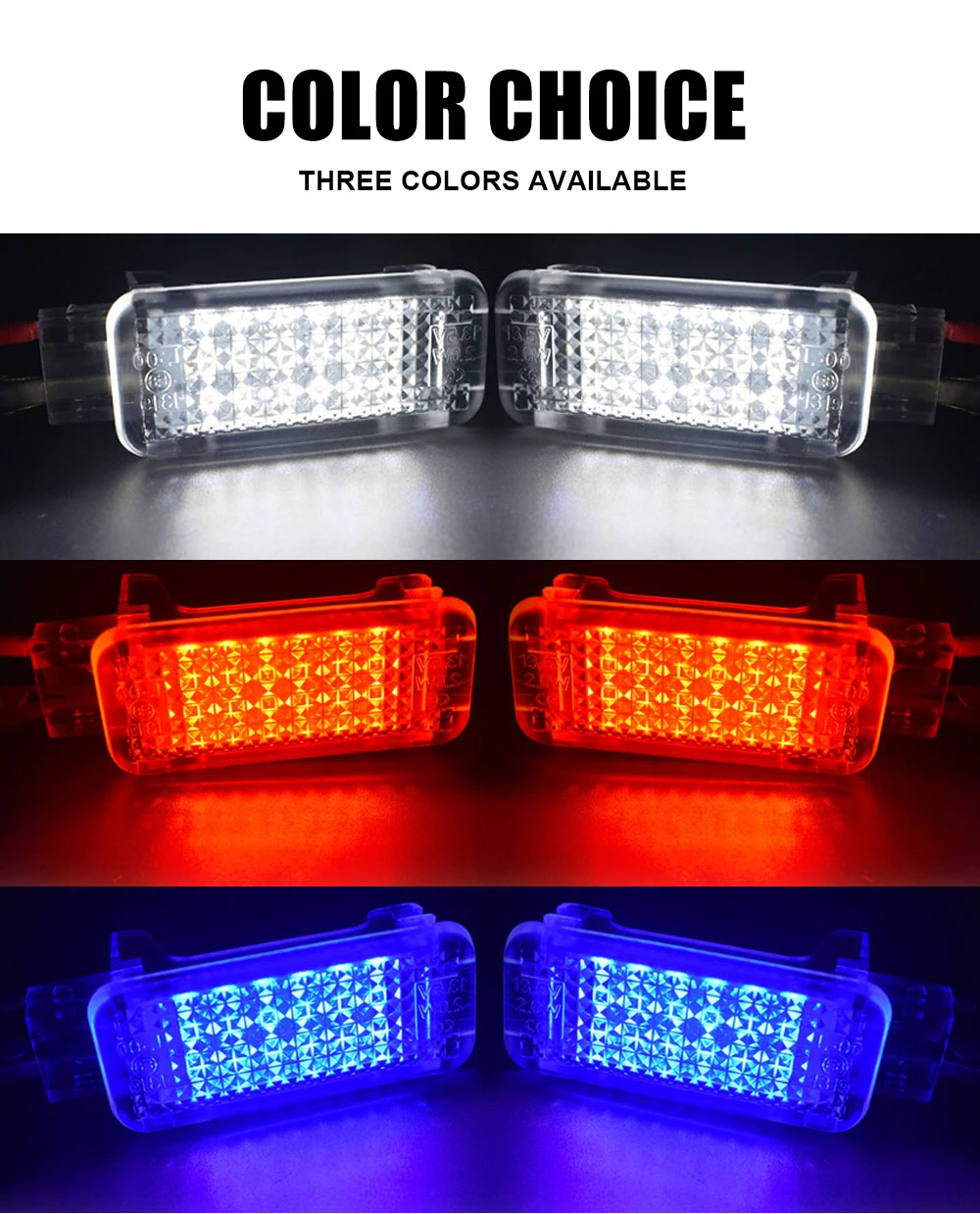 LED Footwell Under Courtesy Light Luggage Trunk Glove Box Lamp White/Red/Blue Trunk Boot Light For Audi A1 A2 A3 A4 A5 A6 A7 A8