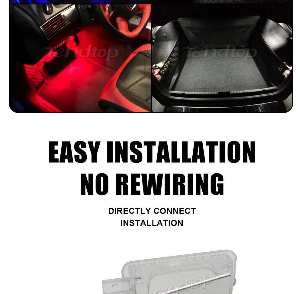LED Footwell Under Courtesy Light Luggage Trunk Glove Box Lamp White/Red/Blue Trunk Boot Light For Audi A1 A2 A3 A4 A5 A6 A7 A8