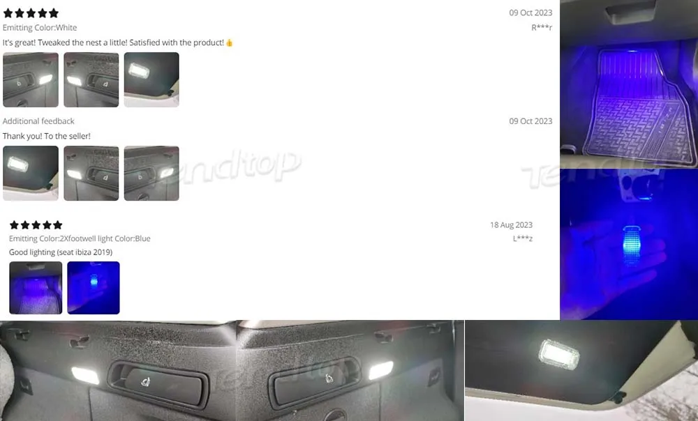 LED Footwell Under Courtesy Light Luggage Trunk Glove Box Lamp White/Red/Blue Trunk Boot Light For Audi A1 A2 A3 A4 A5 A6 A7 A8