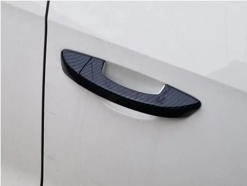 For Volkswagen VW Scirocco 3 Mk3 2008-2015 Black Carbon Fiber Chrome Car Side Door Handle Cover Trim Styling Auto Accessories