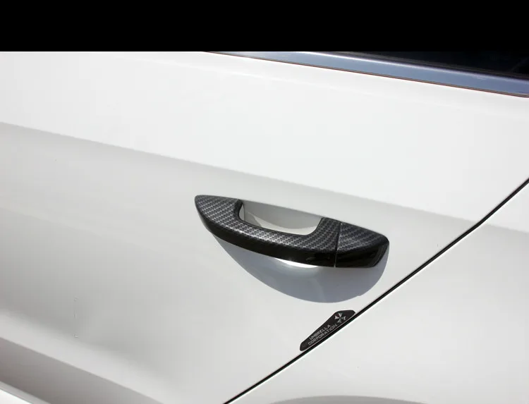 For Volkswagen VW Scirocco 3 Mk3 2008-2015 Black Carbon Fiber Chrome Car Side Door Handle Cover Trim Styling Auto Accessories