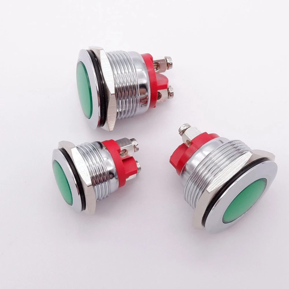 16mm 19mm 22mm Light Indicators Led Warning Signal Metal Pilot Lamp 3V 6V 12V 24V 220V Red Yellow Blue Green Screw/Pin Terminal
