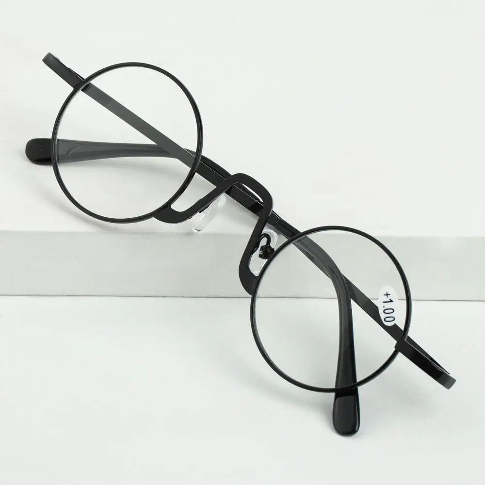 Retro Metal Round Frame Reading Glasses Women Men Presbyopic Eyeglasses Anti Blue Light Eyewear Diopter +10~+40