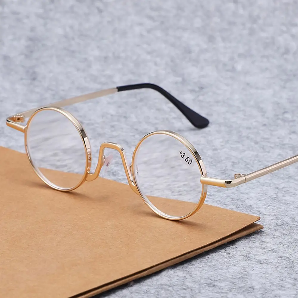 Retro Metal Round Frame Reading Glasses Women Men Presbyopic Eyeglasses Anti Blue Light Eyewear Diopter +10~+40
