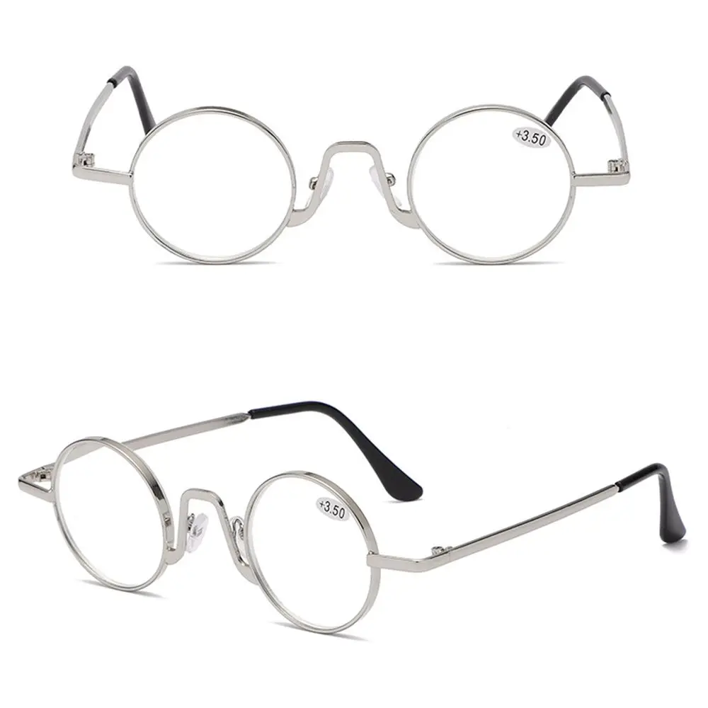 Retro Metal Round Frame Reading Glasses Women Men Presbyopic Eyeglasses Anti Blue Light Eyewear Diopter +10~+40