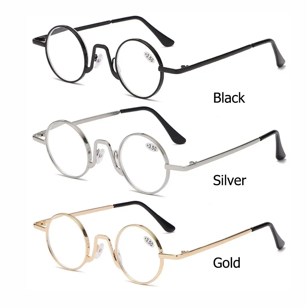 Retro Metal Round Frame Reading Glasses Women Men Presbyopic Eyeglasses Anti Blue Light Eyewear Diopter +10~+40