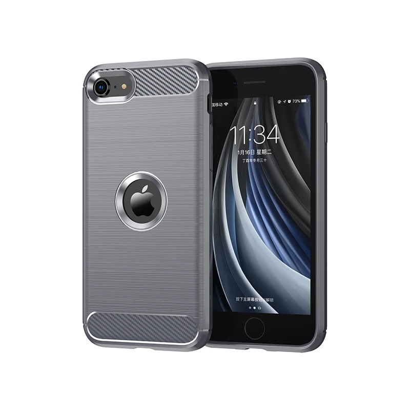 For iPhone SE 2022 Case Bumper Silicone Carbon Fiber Cover iPhone SE3 SE 2022 7 8 11 12 13 Pro XS Max Case For iPhone SE 3 Case