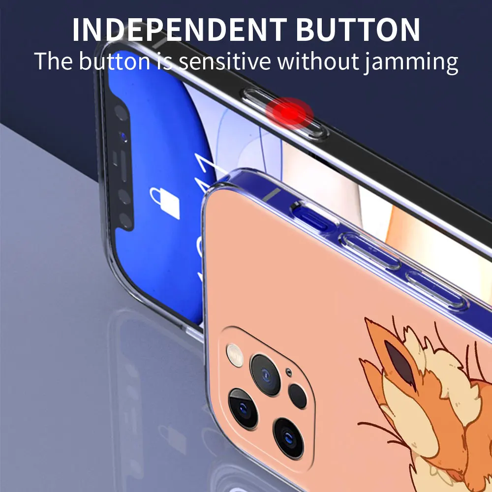 Clear Cover For Apple iPhone 13 11 14 Pro Max 12 Mini Soft Phone Case XR SE 2020 7 8 Plus X XS 6S Shell Pokemon Cute Eevee Lunda