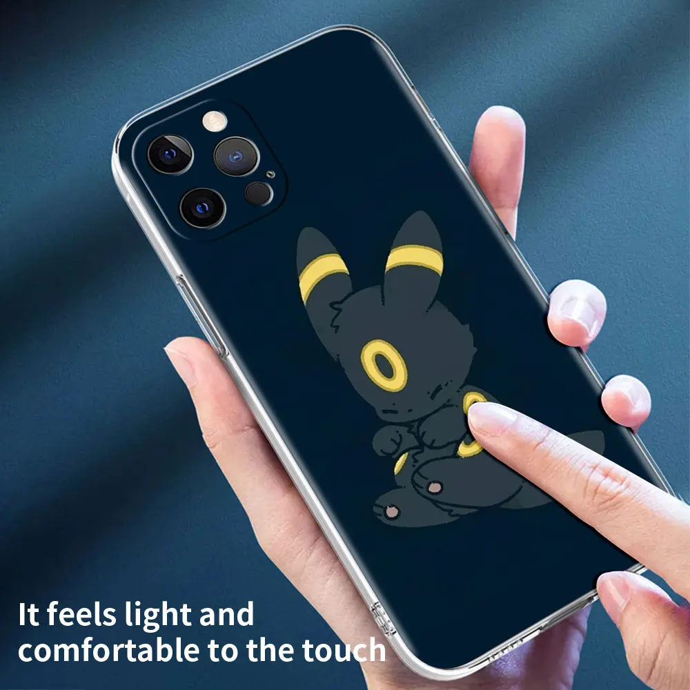 Clear Cover For Apple iPhone 13 11 14 Pro Max 12 Mini Soft Phone Case XR SE 2020 7 8 Plus X XS 6S Shell Pokemon Cute Eevee Lunda