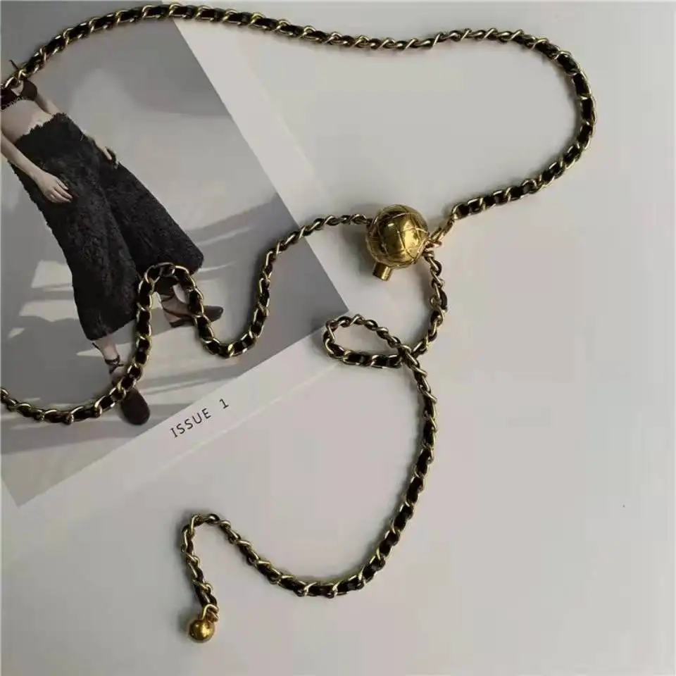 Trendy Designer Fashion  Waist Chain Belt Corset Body Metal Lanyards For  Women's Dress Jeans 2022