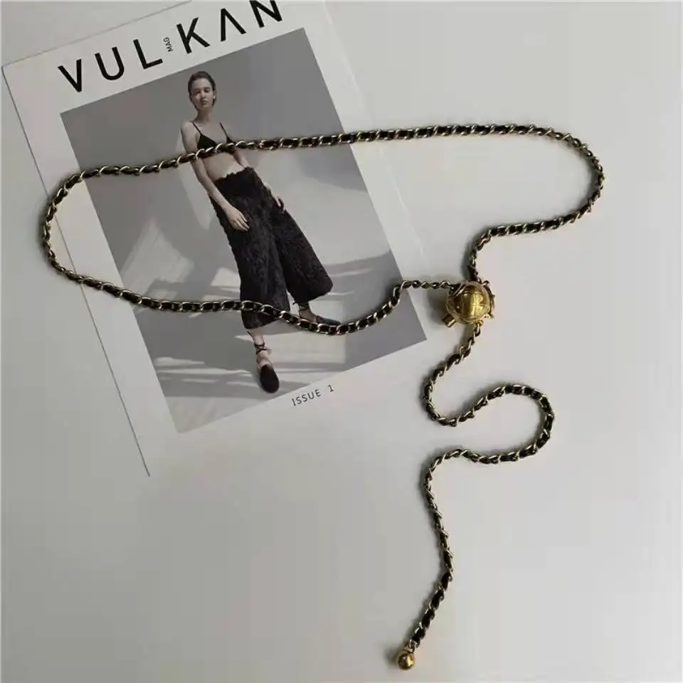 Trendy Designer Fashion  Waist Chain Belt Corset Body Metal Lanyards For  Women's Dress Jeans 2022