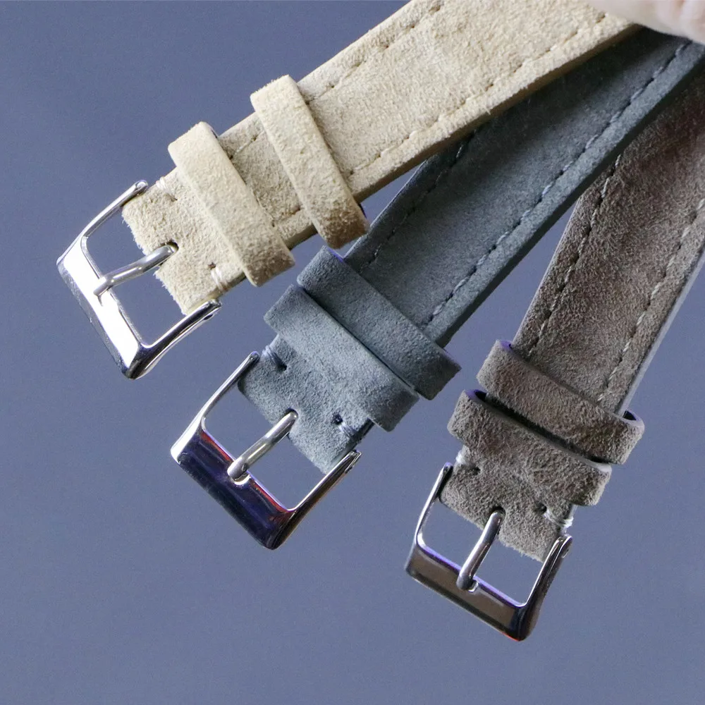 Premium Leather Suede Watch Strap 18mm 20mm 22mm Watchband Gray Blue Brown Watch Bands Quick Release Wristband Belt Accessories