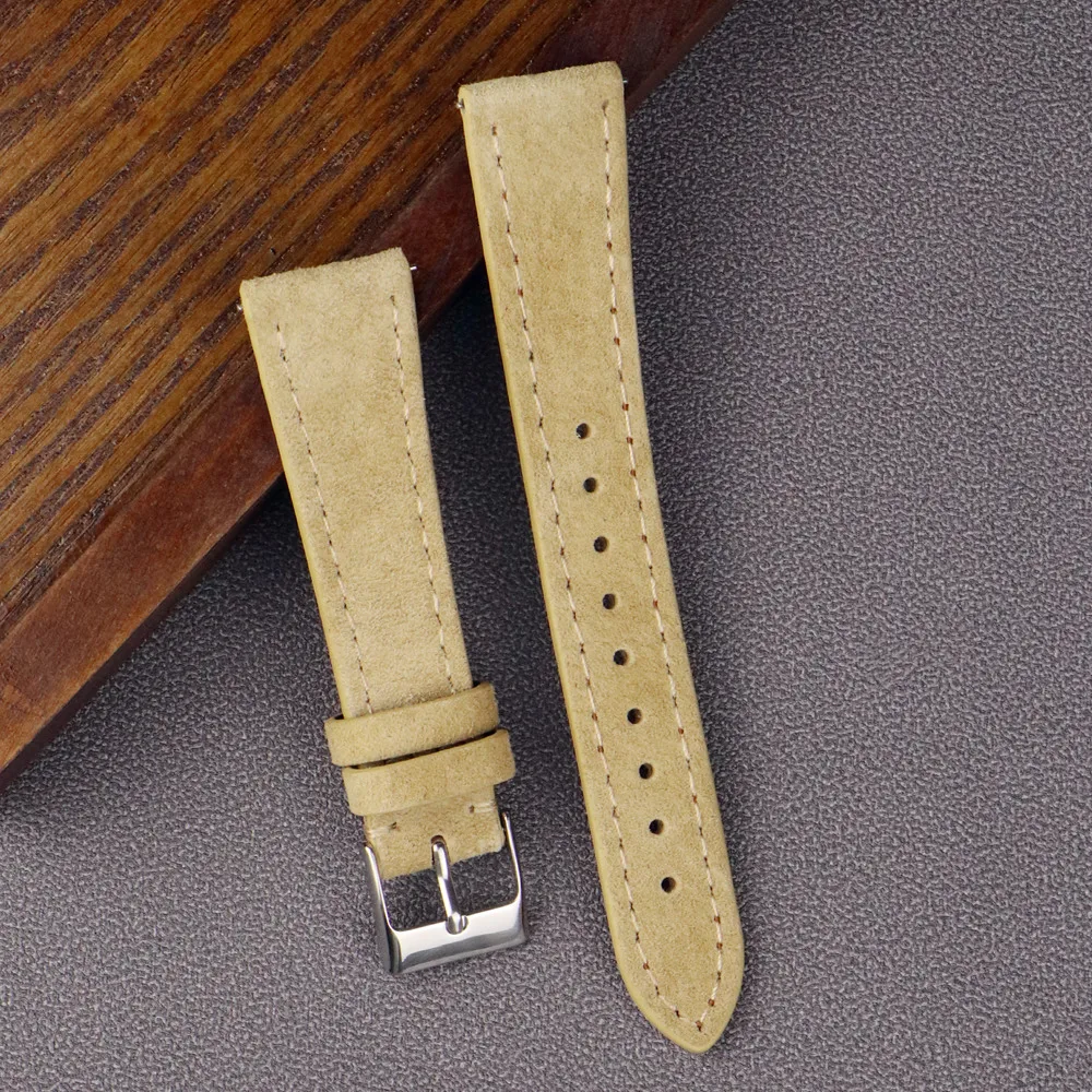 Premium Leather Suede Watch Strap 18mm 20mm 22mm Watchband Gray Blue Brown Watch Bands Quick Release Wristband Belt Accessories
