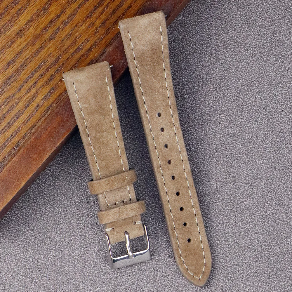 Premium Leather Suede Watch Strap 18mm 20mm 22mm Watchband Gray Blue Brown Watch Bands Quick Release Wristband Belt Accessories