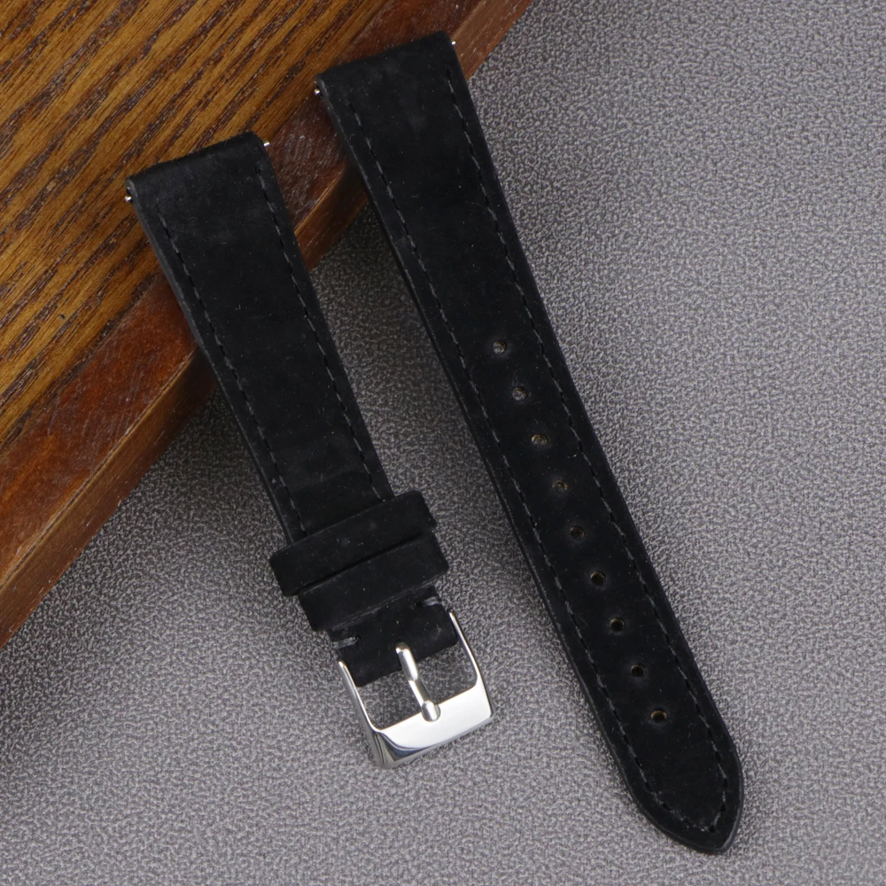 Premium Leather Suede Watch Strap 18mm 20mm 22mm Watchband Gray Blue Brown Watch Bands Quick Release Wristband Belt Accessories