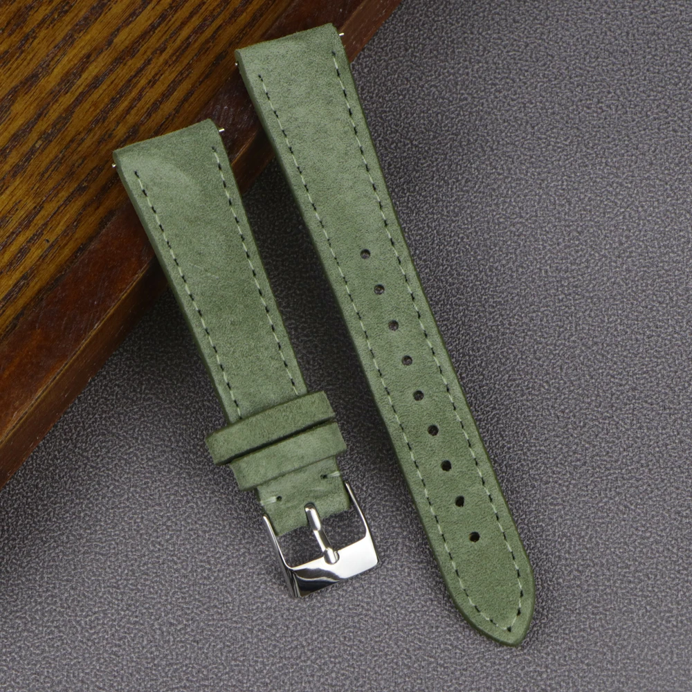 Premium Leather Suede Watch Strap 18mm 20mm 22mm Watchband Gray Blue Brown Watch Bands Quick Release Wristband Belt Accessories