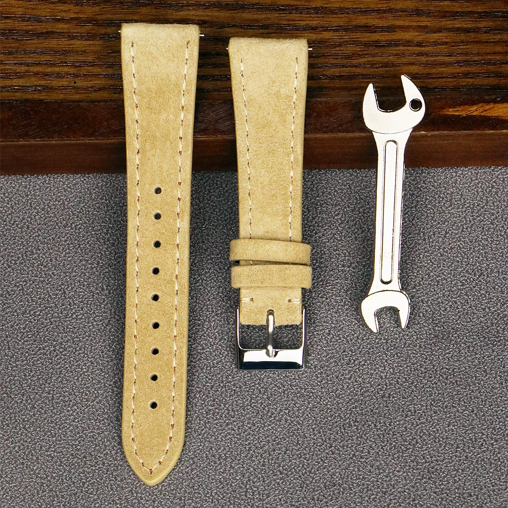 Premium Leather Suede Watch Strap 18mm 20mm 22mm Watchband Gray Blue Brown Watch Bands Quick Release Wristband Belt Accessories