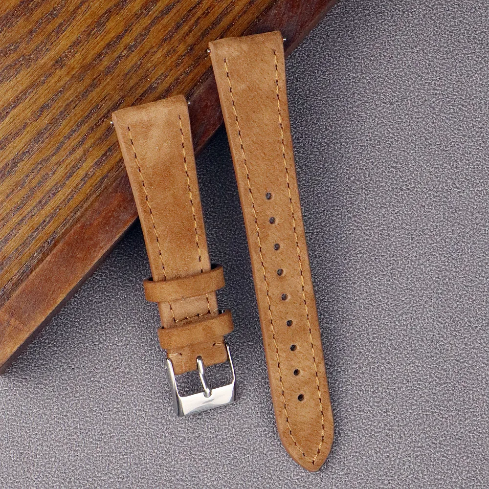 Premium Leather Suede Watch Strap 18mm 20mm 22mm Watchband Gray Blue Brown Watch Bands Quick Release Wristband Belt Accessories