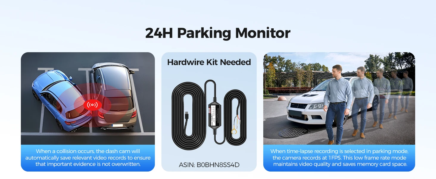 AZDOME M300S Dash Cam 4K+1080P Car Rear Camera Dash Cam 800MP Lens Built-in GPS WIFI Car DVR Voice Control Night Vision 후방카메