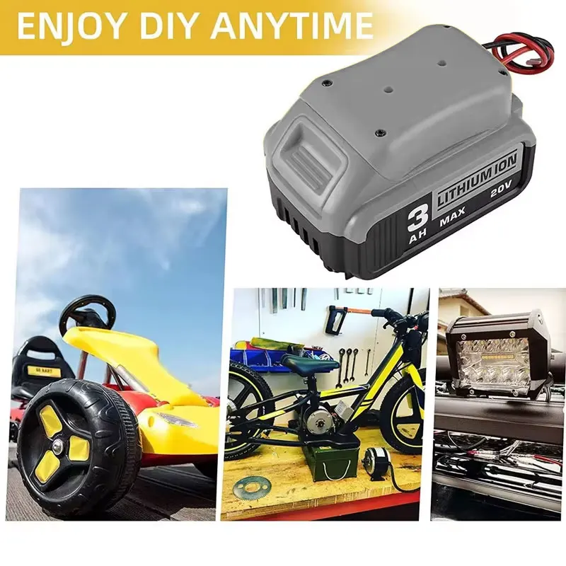 For Dewalt 18V/20V Max Battery Adapters Dock Power DIY Battery Converter Connector 12AWG Home Power Tools Parts Replacement