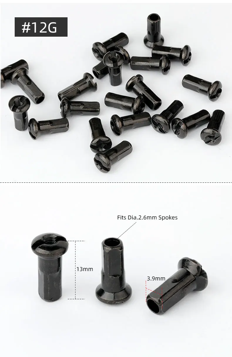 20/50PCS Brass Spoke Nipples 14G 13G MTB Road Bicycle E-bike Scooter Rim Caps CU Nuts Copper Parts Coated Silver or Black