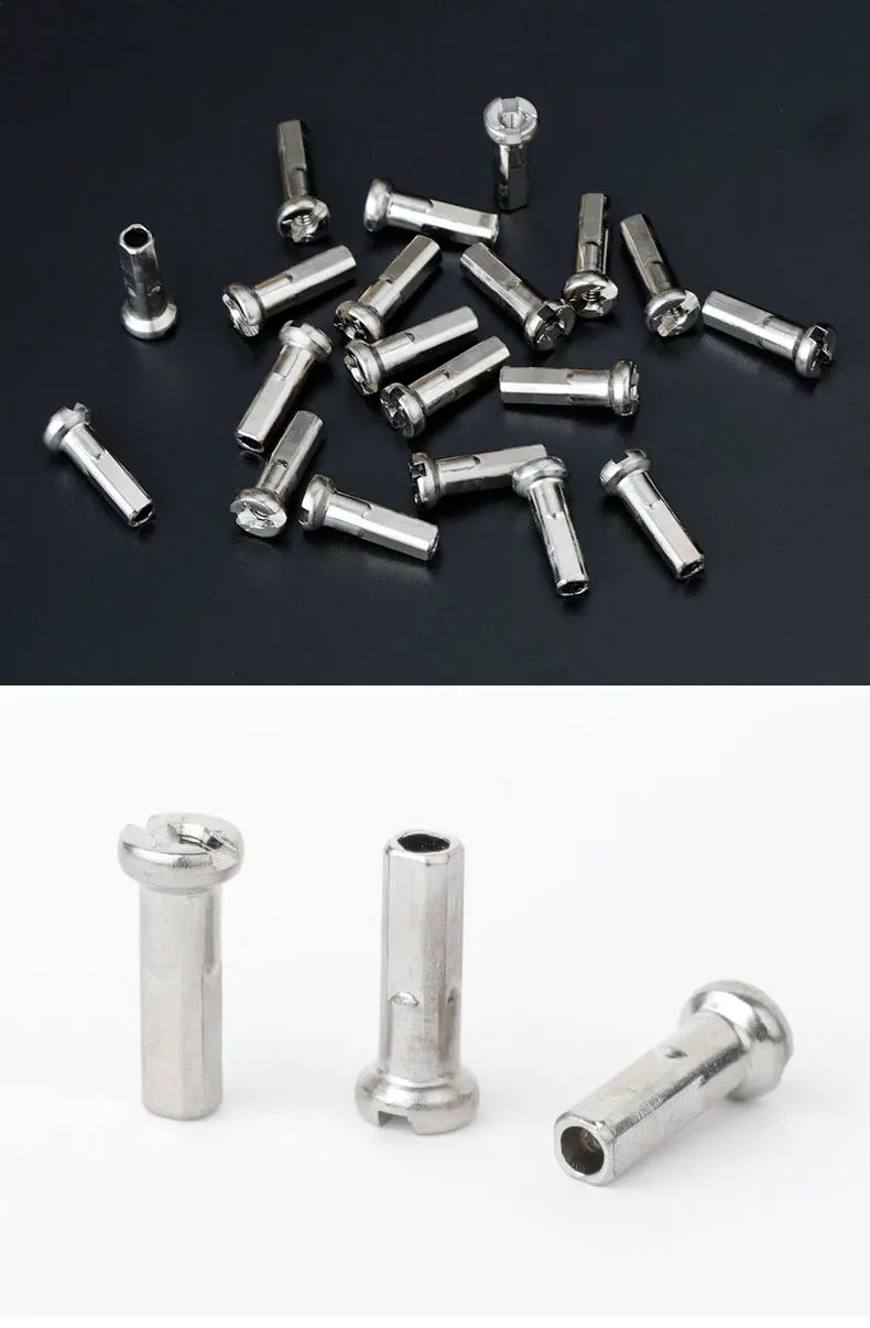 20/50PCS Brass Spoke Nipples 14G 13G MTB Road Bicycle E-bike Scooter Rim Caps CU Nuts Copper Parts Coated Silver or Black