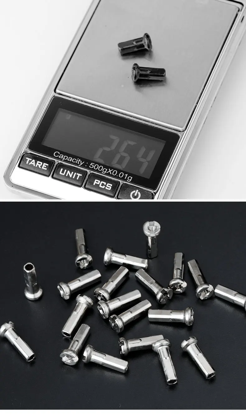 20/50PCS Brass Spoke Nipples 14G 13G MTB Road Bicycle E-bike Scooter Rim Caps CU Nuts Copper Parts Coated Silver or Black
