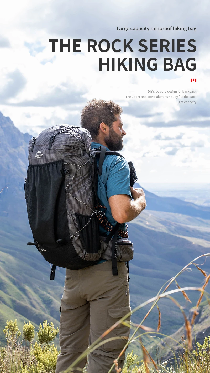 Naturehike Hiking Backpack Outdoor Sports Bag 60+5L Large Capacity Ergonomic Design Backpack Camping Travel Waterproof Bagpack