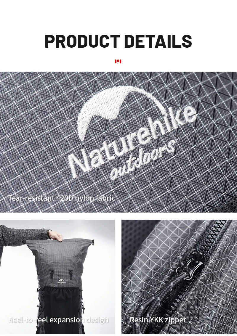 Naturehike Hiking Backpack Outdoor Sports Bag 60+5L Large Capacity Ergonomic Design Backpack Camping Travel Waterproof Bagpack