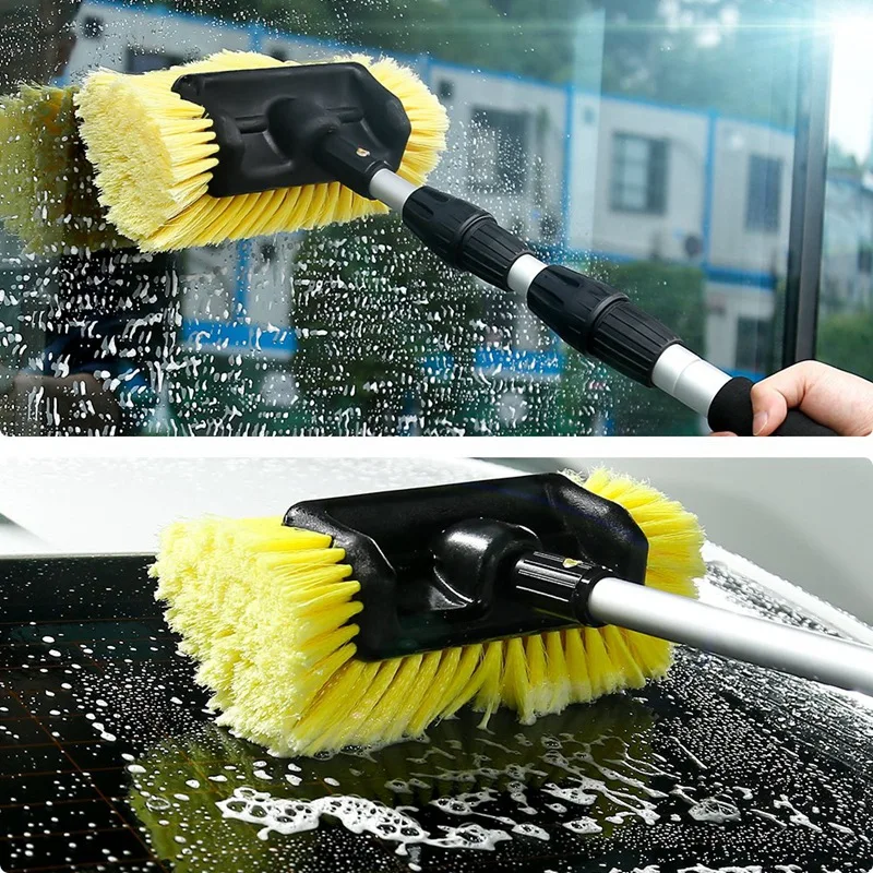 Car Wash Brush Head for Detailing Washing Vehicles, Boats, RVs, ATVs, or Off-Road Autos, Super Soft Bristles for Scratch Resista
