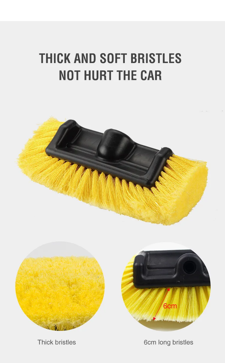 Car Wash Brush Head for Detailing Washing Vehicles, Boats, RVs, ATVs, or Off-Road Autos, Super Soft Bristles for Scratch Resista