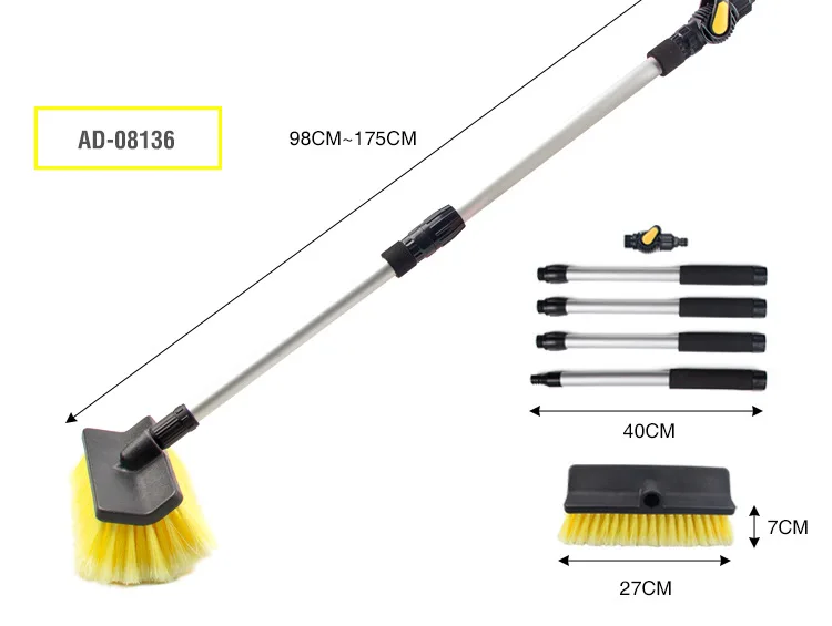 Car Wash Brush Head for Detailing Washing Vehicles, Boats, RVs, ATVs, or Off-Road Autos, Super Soft Bristles for Scratch Resista