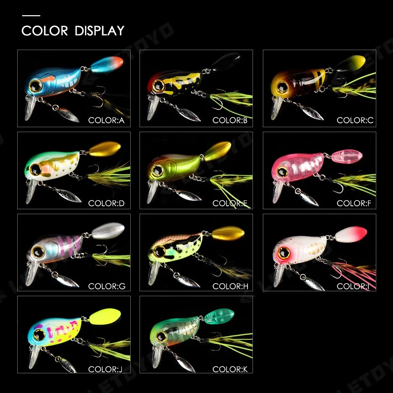 Micro Tappy Fishing Lures Artificial Hard Baits Crank Wobblers Tongue Plate Spinning Spoon with Feather Rotates Trout fish Bait