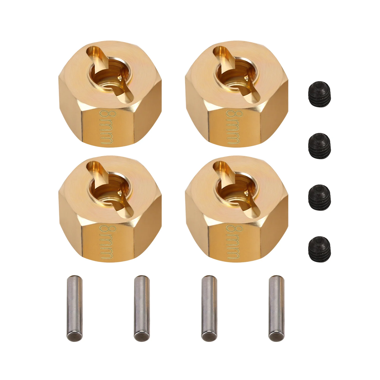 INJORA 4PCS Metal Brass Heavier Wheel Hex Hub for 1/10 RC Crawler Axial SCX10 90046 RR10 RGT 86100 MST UTB18